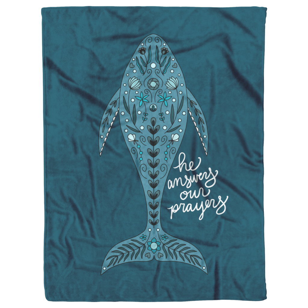 Jonah Whale Fleece Blanket - Abigail Marie Artwork